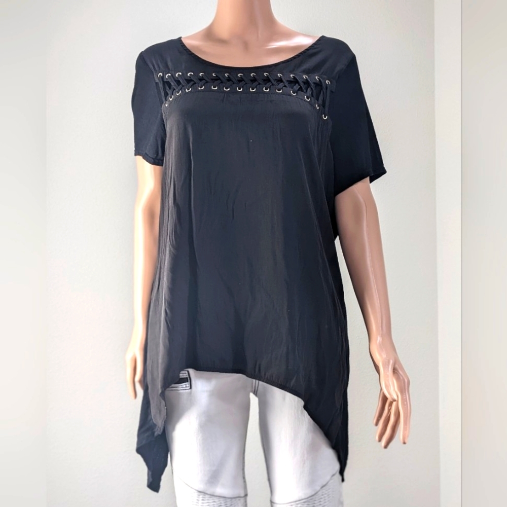 Daytrip Lace Short Sleeve Top Large